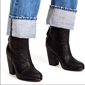 Rag & Bone Newberry Black Suede Heeled Boot